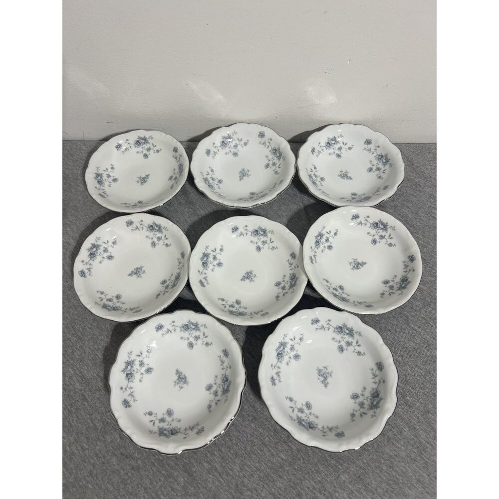 Vintage Johann Haviland Blue Garland Fruit Bowls Set 8 Bavaria Germany Porcelain